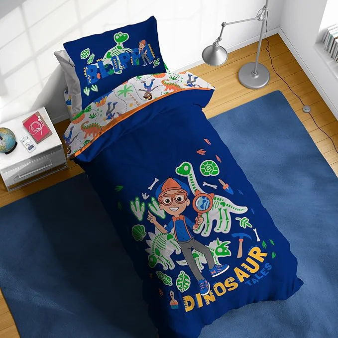 Green Sunny Side Up Kids Comforter Set Includes Sheets and Pillow Covers – Soft and Cozy Bed Set for Stylish Room Decor Blue – Blippi 5 Piece Twin Bedding Optimized