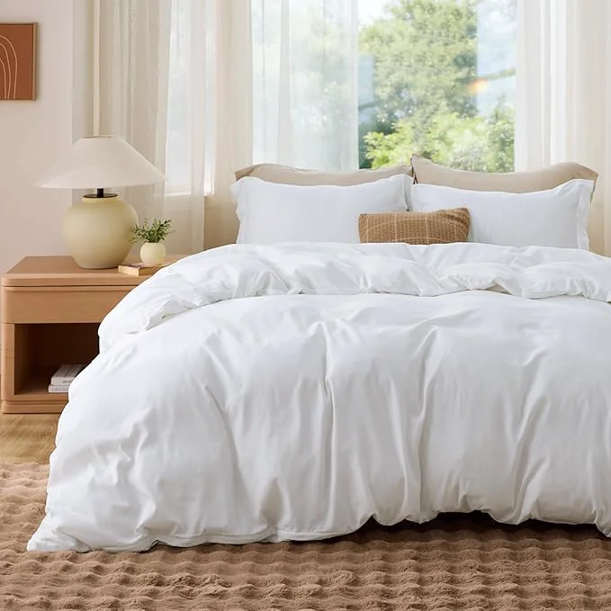 Prestigious Bedsure Duvet Cover King Size – Soft Double Brushed Bedding Set for Kids amp Adults Zipper Closure 3 Pieces Includes 1 Duvet Cover 104 quot x90 quot amp 2 Pillow Shams NO Comforter White World-Class