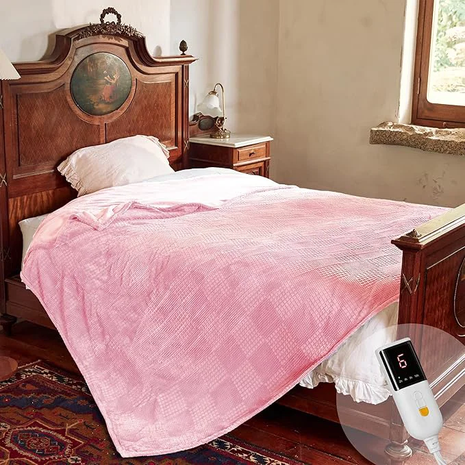 Verified Electric Blanket Full Size 72 39 39 X84 39 39 – Heated Blanket with Single Control Fast Heating 9 Heating Levels amp 10 Hours Auto Off ETL Machine Washable Light Pink Official