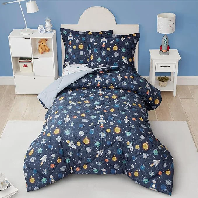 High-Grade Twin Space Bedding Sets for Boys 2 Pieces Kids Twin Comforter Sets Super Soft Lightweight for All Seasons Includes 1 Comforter 66 quot x86 quot and 1 Pillowcase 20 quot x26 quot 2 quot Secure