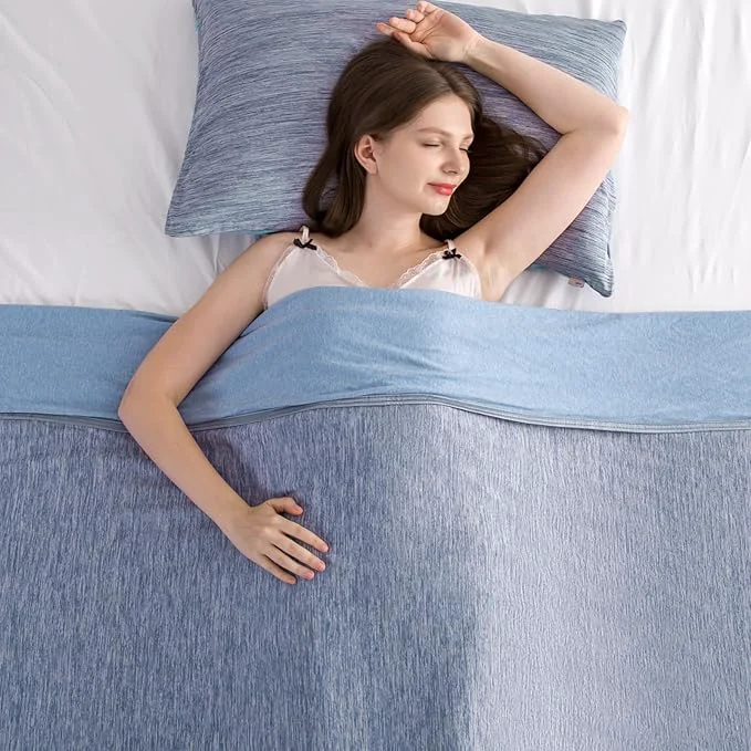 Authentic Elegear Cooling Blanket King Absorbs Heat to Keep Body Cool for Night Sweats Arc-Chill 3.0 Cool Fiber Q-Max gt 0.5 for Hot Sleepers Lightweight Summer Cold Blankets for Sleeping Blue Crafted