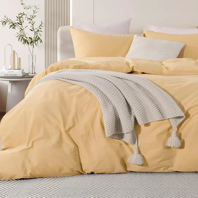 Unique NEXHOME PRO Duvet Cover Set Washed Cotton California Kingn 104 quot x98 quot Organic Natural Linen Look Textured 3 Pieces Bedding Set with Zipper Closure Breathable No Comforter Fine Crafted