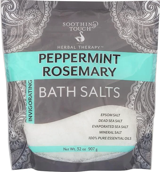 Easy-to-Use Soothing Touch Peppermint Rosemary Invigorating Bath Salts Pouch 32 Oz Smart
