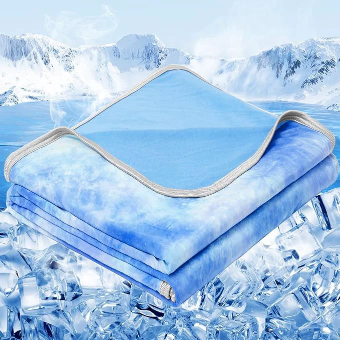Organic inhand Cooling Throw Blanket 50 quot x60 quot Cooling Blankets for Hot Sleepers Absorbs Heat to Keep Adults Cool for Summer Nights Sweats Thin Cold Lightweight Blanket for Couch Bed All Season Use High-Quality
