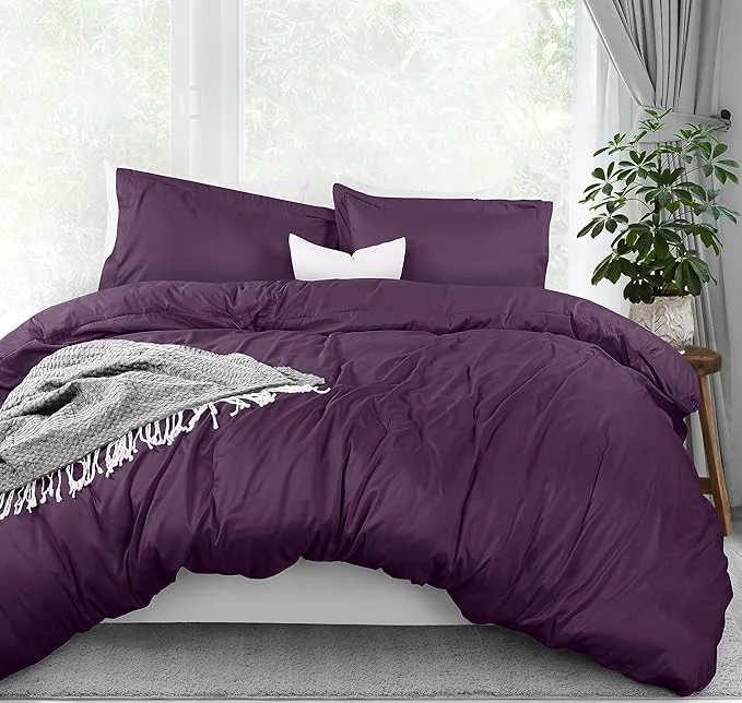Fast Utopia Bedding Duvet Cover Full Size - 3 Piece with Zipper Closure - 1 Comforter Cover 80X90 Inches amp 2 Pillow Shams 20X26 Inches Purple Comforter Not Included Next-Generation