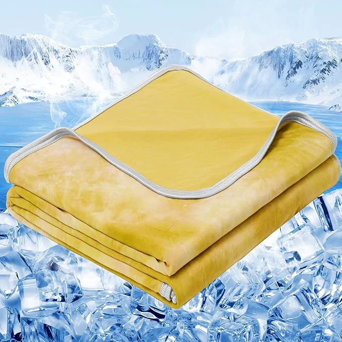 Natural inhand Cooling Throw Blanket 50 quot x60 quot Cooling Blankets for Hot Sleepers Absorbs Heat to Keep Adults Cool for Summer Nights Sweats Thin Cold Lightweight Blanket for Couch Bed All Season Use Durable