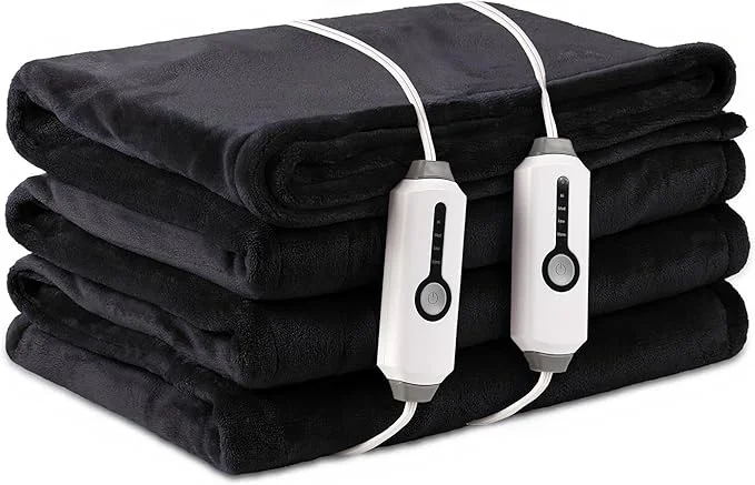 Versatile Electric Heated Blanket King Size 90 quot ×100 quot Comfortable amp Luxurious Flannel 4 Heating Levels amp 10 H Auto Shut Off Dark Grey Prestigious
