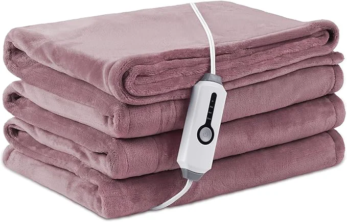 Modern Electric Heated Blanket Full Size 72 quot ×84 quot Breathable amp Luxurious Flannel Soft Warm Gift with Over-Heat Protection 4 Heating Levels amp 10 H Auto Shut Off Machine Washable Purple World-Class