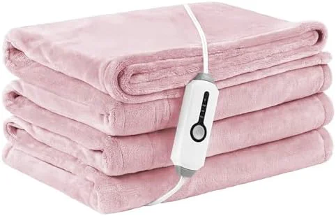 Sophisticated Electric Heated Blanket Full Size 72 quot ×84 quot Breathable amp Luxurious Flannel Soft Warm Gift with Over-Heat Protection 4 Heating Levels amp 10 H Auto Shut Off Machine Washable Light Pink Official