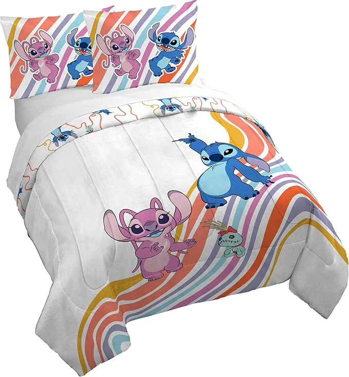 Trusted Jay Franco Duvet Cover Set – 3 Piece Comforter Cover and Sham Set Super Soft Cozy Kids Bedding Insert Not Included White – Lilo and Stitch Queen Powerful