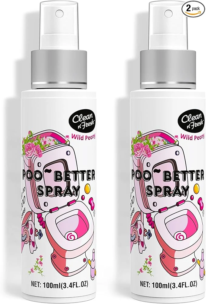 Premium Clean-n-Fresh Toilet Spray Wild Peony Scent Bathroom Odor Eliminator Air Enhanced