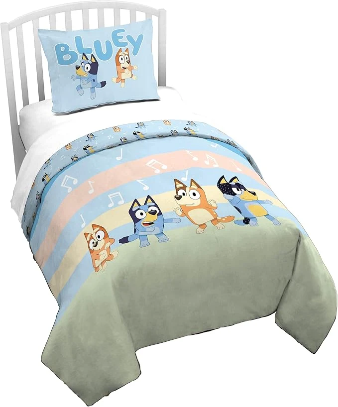 Traditional Jay Franco Duvet Cover Set – 2 Piece Comforter Cover and Sham Set Super Soft Cozy Kids Bedding Insert Not Included Multi – Bluey Twin Trusted