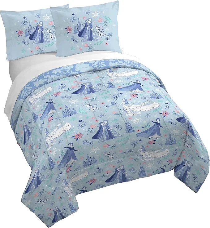 Relaxed Jay Franco Kids Duvet Cover Set with Sham amp Pillowcase – Ultra-Soft Bedding for Room Decor Cover ONLY Comforter NOT Included Blue – Frozen 3 Piece King Genuine