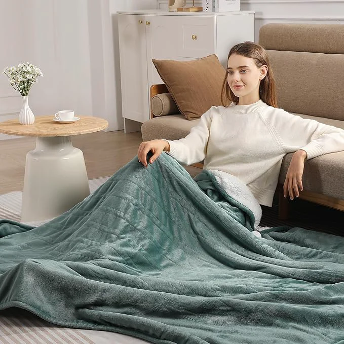 Sustainable King Heated Blanket 100 39 39 X90 39 39 Ultra Soft Silky Flannel amp Fluffy Sherpa Heating Blanket Dual Control with 5 Heat Levels amp 10 Hrs Timer ETL amp Overheat Protection Machine Washable Healthy