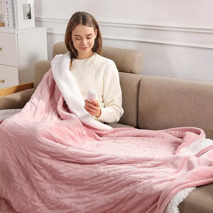 Lightweight Heating Blanket Heated Throw Blanket 50 39 39 X60 39 39 – Electric Throw Pink Ultra Warm Fluffy Electric Blanket for Recliner with 5 Heating Setting amp 4 Hour Auto Off ETL amp Overheat Protection Specialty
