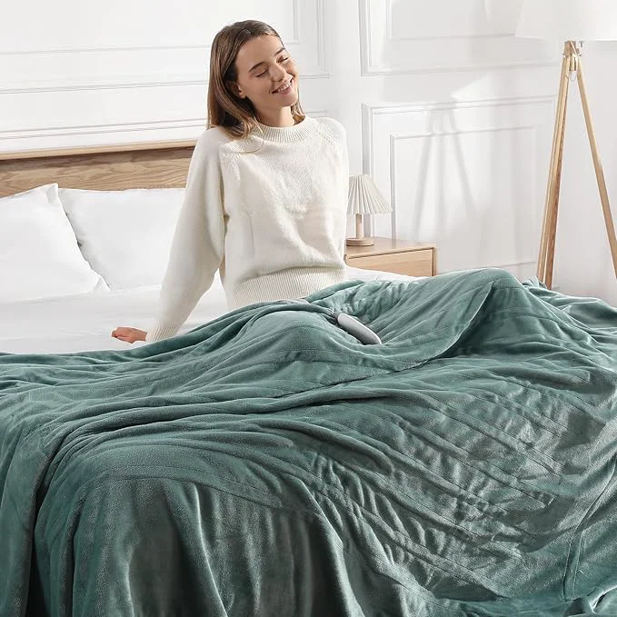 Trusted Heated Blanket Full Electric Blanket 72X84in – Fast Heating Blanket for Adults Ultra Soft Flannel Blankets with 5 Heat Levels amp 10 Hrs Timer Machine Washable Bed Warm Blanket for Winter Green Optimized