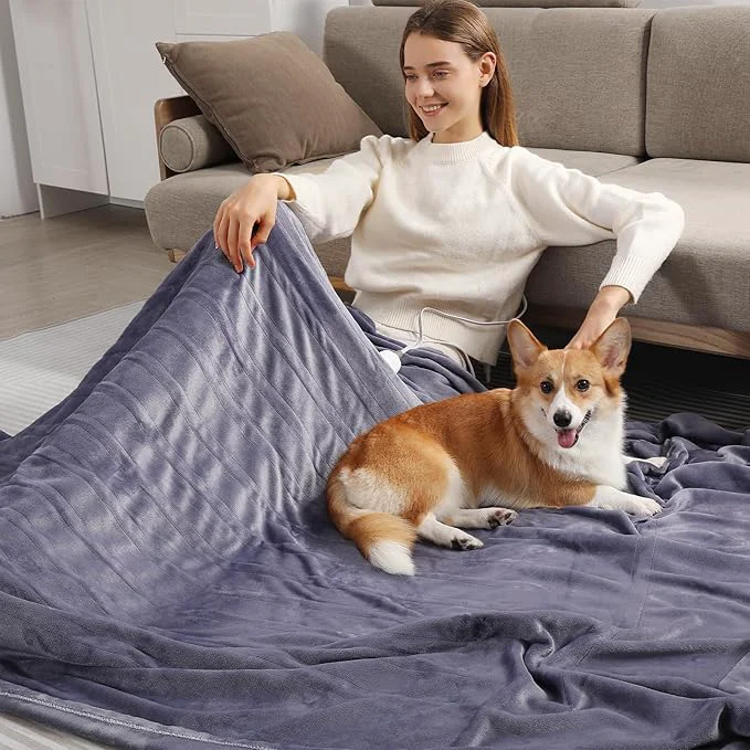 Smart Heated Blanket Full Electric Blanket 72X84in – Fast Heating Blanket for Adults Ultra Soft Flannel Blankets with 5 Heat Levels amp 10 Hrs Timer Machine Washable Bed Warm Blanket for Winter Purple Exclusive