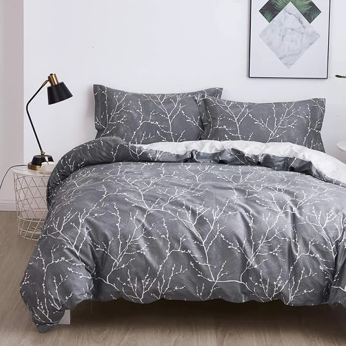 Original OAITE Duvet Cover Set Cotton Comforter Cover with Floral Pattern Duvet Cover Set Soft Bedding Set Includes with 3 Piece 2 Pillow Shams 1 Duvet Cover World-Class