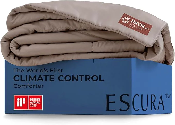 Original Design ESCURA Tw® Climate Control Comforter Full Queen German Patented PCM Down All-Season Design for Hot Sleepers amp Night Sweats Bamboo Lightweight Breathable Hypoallergenic Blanket High-Performance