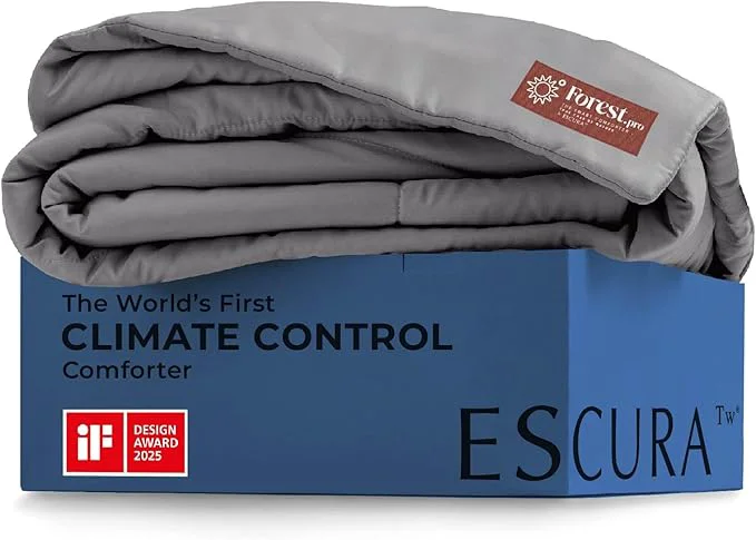 Specialty ESCURA Tw® Climate Control Comforter Full Queen German Patented PCM Down All-Season Design for Hot Sleepers amp Night Sweats Bamboo Lightweight Breathable Hypoallergenic Blanket Reusable