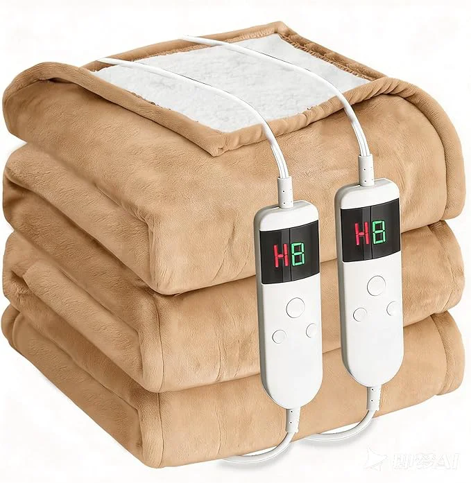 Effective Electric Heated Blanket Queen Size 84 39 39 x90 39 39 – Dual-Control Heating Blanket Soft amp Warm Flannel 10-Level Temperature Control 8 Hours Auto Off Rapid Heating amp Overheat Protection Luxury