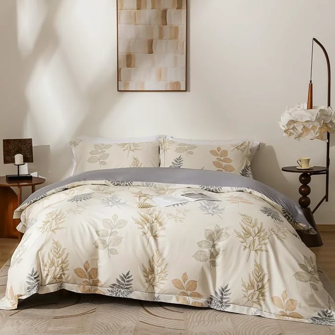 Healthy OAITE Duvet Cover Set King Size Floral Pattern Ultra Soft Cotton Duvet Cover Sets 3-PC Breathable Duvet Cover with Zipper Closure amp Corner Ties 2 Pillow Shams 1 Duvet Cover Durable