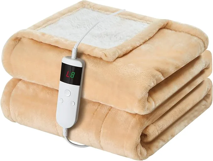 Detailed Electric Heated Blanket Full Size 72 39 39 x84 39 39 Soft Flannel amp Sherpa Electric Blanket with 10 Heating Levels Automatically Shut Down After 8h with Overheat Protection Machine Washable Versatile