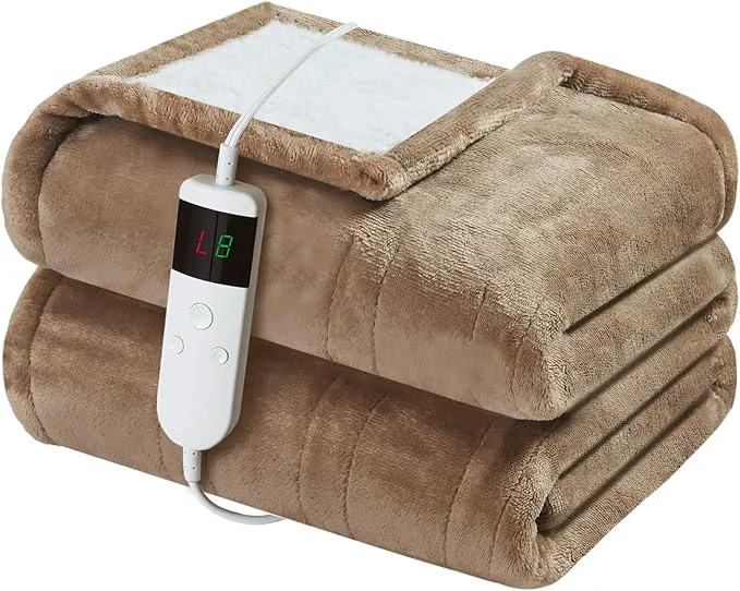Fine Crafted Electric Heated Blanket Full Size 72 39 39 x84 39 39 Soft Flannel amp Sherpa Electric Blanket with 10 Heating Levels Automatically Shut Down After 8h with Overheat Protection Machine Washable Easy-to-Use