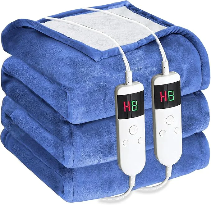 Enhanced Electric Heated Blanket King Size 90 39 39 x100 39 39 – Dual-Control Heating Blanket Soft amp Warm Flannel 10-Level Temperature Control 8 Hours Auto Off Rapid Heating amp Overheat Protection First-Class