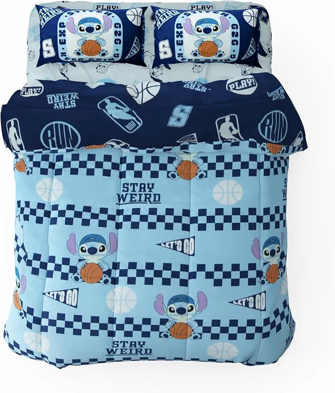 Reliable Northwest Disney Lilo amp Stitch Full Size Comforter Set 5 Piece Reversible Design Ultra Soft Fade Resistant Microfiber Kids Bedding Set ly Licensed Comfortable