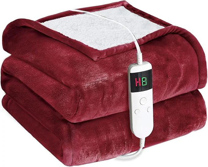 Efficient Electric Heated Blanket Throw Size 50 39 39 x60 39 39 -Control Heating Blanket Soft amp Warm Flannel 10-Level Temperature Control 8 Hours Auto Off Rapid Heating amp Overheat Protection Smart