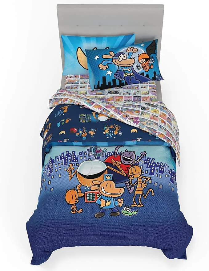 Fine Crafted Dog Man Supa Buddies Kids Bedding Set Twin Size 4-Piece Super Soft Cozy Reversible Comforter amp Sheet Set ly Licensed Product by Franco Durable Reversible ly Licensed Original