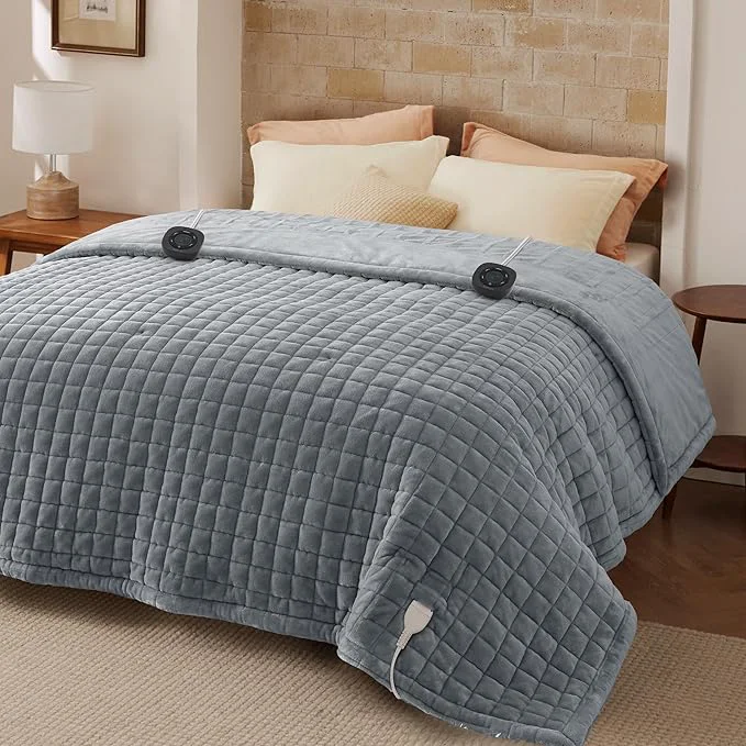 Proven Bedsure Electric Blanket Queen Size – Dual Control Heated Weighted Blanket Queen with 10 Heat Settings Fast Heating with 10 Time Settings 84×90 inches Formal Gray Specialty