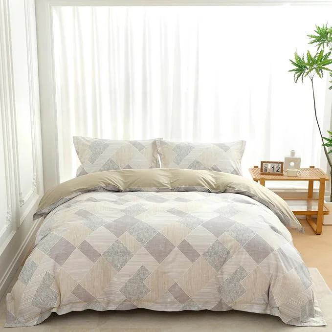 Elite OAITE Duvet Cover Set Queen Size Floral Pattern Ultra Soft Cotton Duvet Cover Sets 3-PC Breathable Duvet Cover with Zipper Closure amp Corner Ties 2 Pillow Shams 1 Duvet Cover Prestigious