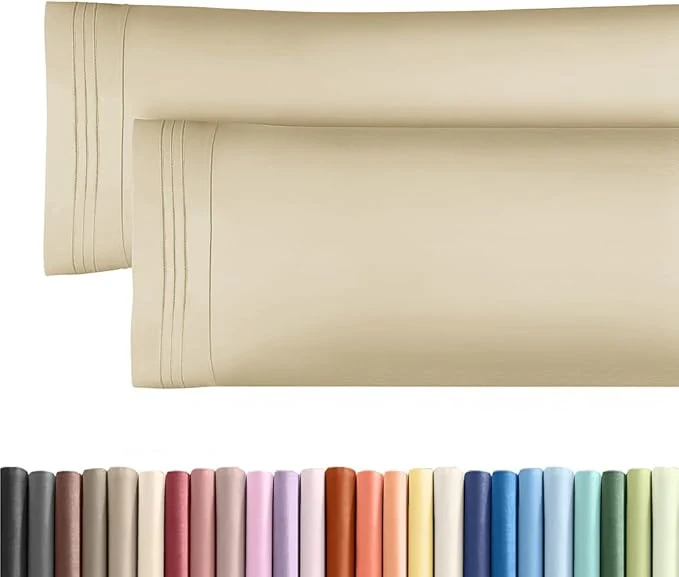 Stylish Body Pillowcases Set of 2-20×54 Long Body Pillow Case – Soft Body Pillow Cover for Sleeping amp Side Sleepers – Comfy Breathable Wrinkle amp Fade – Machine Washable w Envelope Enclosure Cream Natural