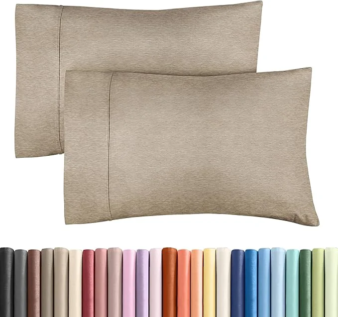 Detailed Queen Pillow Cases Set of 2 – Ultra Soft Hotel Quality Pillowcase Covers – Comfy Cozy amp Wrinkle – Shrinkage amp Fade Resistant – Machine Washable Pillow Protectors – 2 Piece Set – Heathered Beige Genuine
