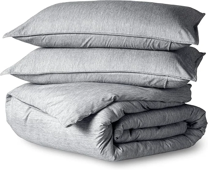 Optimized Bare Home Bedding Duvet Cover Oversized King Size – Premium 1800 Super Soft Collection – Lightweight Duvet Cover – Soft Textured Bedding Oversized King Heathered Charcoal Premium Material