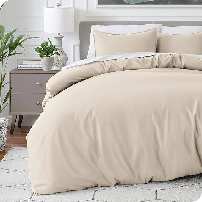 Exceptional Bare Home Bedding Duvet Cover King Size – Premium 1800 Super Soft Collection – Lightweight Cooling – Soft Breathable Bedding Duvet Cover King Sand Responsible