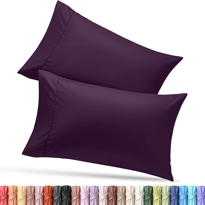 Expertly Made Utopia Bedding Queen Pillow Cases – 2 Pack – Envelope Closure – Soft Brushed Microfiber Fabric – Shrinkage and Fade Resistant Pillow Covers Queen Size 20 X 30 Inches Queen Purple Premium