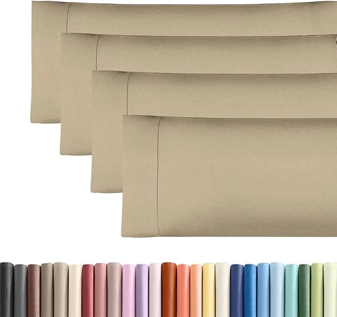 Healthy Body Pillowcases Set of 4-20×54 Long Body Pillow Case – Soft Body Pillow Cover for Sleeping amp Side Sleepers – Breathable amp Fade – Machine Washable with Envelope Enclosure – Heathered Beige Convenient
