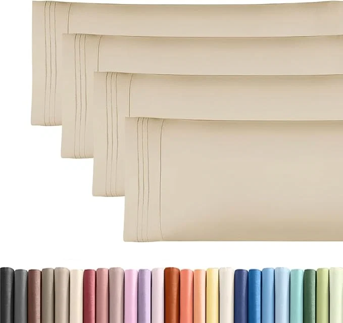 Superior Body Pillowcases Set of 4-20×54 Long Body Pillow Case – Soft Body Pillow Cover for Sleeping amp Side Sleepers – Comfy Cozy Breathable amp Fade – Machine Washable w Envelope Enclosure – Wheat High-Grade