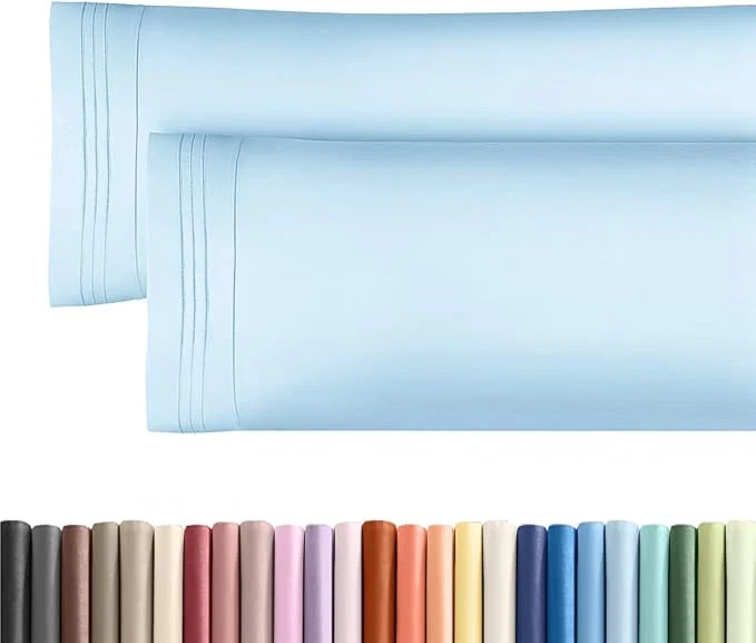 Reusable Body Pillowcases Set of 2-20×54 Long Body Pillow Case – Soft Body Pillow Cover for Sleeping amp Side Sleepers – Comfy Breathable amp Wrinkle – Machine Washable w Envelope Enclosure Light Blue Advanced