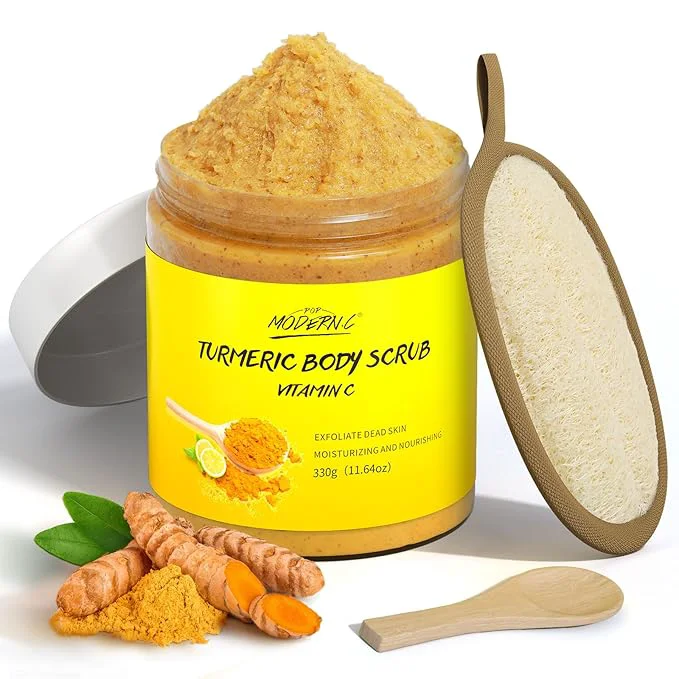 Effective POP MODERN.C Turmeric and Vitamin C Body Scrub Remove Dead Skin Improve Dark Clean