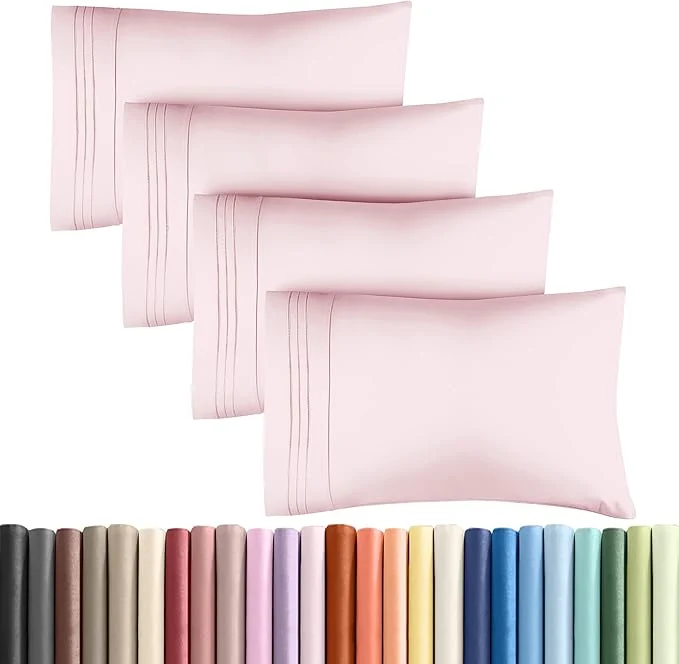 Reusable King Pillow Cases Set of 4 – Ultra Soft Hotel Quality Pillowcase Covers – Comfy Cozy amp Wrinkle – Shrinkage and Fade Resistant – Machine Washable Pillow Protectors – 4 Piece Set – Lavender Pink Exceptional