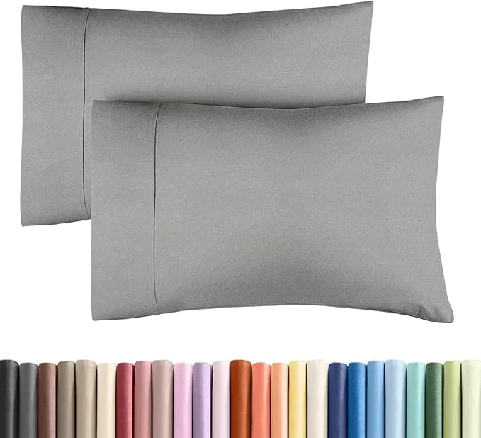 Prestigious King Standard Pillow Cases Set of 2 – Ultra-Soft Hotel Quality Pillowcase Covers – Comfy Cozy amp Fade – Wrinkle Resistant – Machine Washable Pillow Protectors – 2 Piece Set – Heathered Grey Pure
