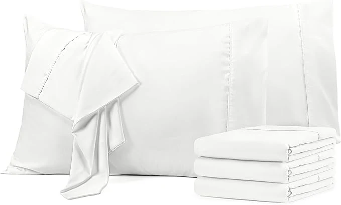 High-Grade Utopia Bedding Queen Pillow Cases – 6 Pack – Envelope Closure – Soft Brushed Microfiber Fabric – Shrinkage and Fade Resistant Pillow Covers Queen Size 20 X 30 Inches Queen White Certified