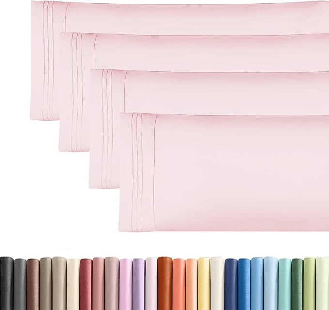 Optimized Body Pillowcases Set of 4-20×54 Long Body Pillow Case – Soft Body Pillow Cover for Sleeping amp Side Sleepers – Comfy Breathable amp Fade – Machine Washable w Envelope Enclosure – Lavender Pink Environmentally Friendly