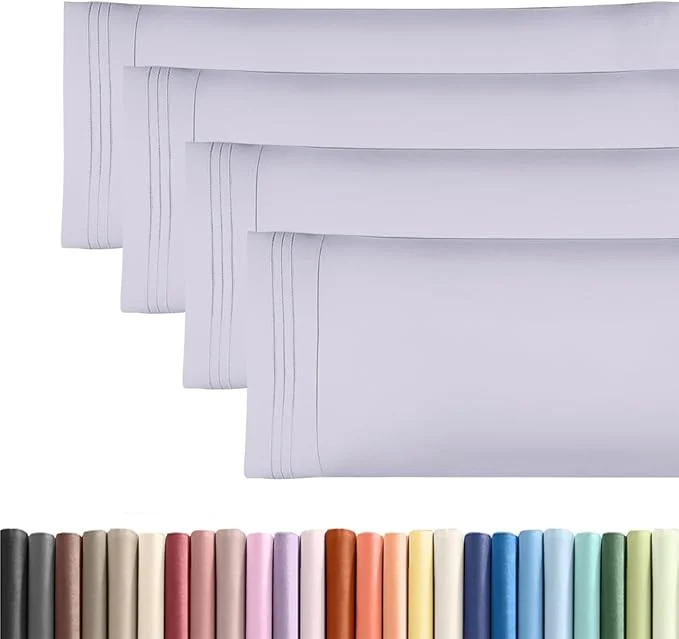 Outstanding Body Pillowcases Set of 4-20×54 Long Body Pillow Case – Soft Body Pillow Cover for Sleeping amp Side Sleepers – Comfy Breathable amp Fade – Machine Washable w Envelope Enclosure – Light Lavender Selected