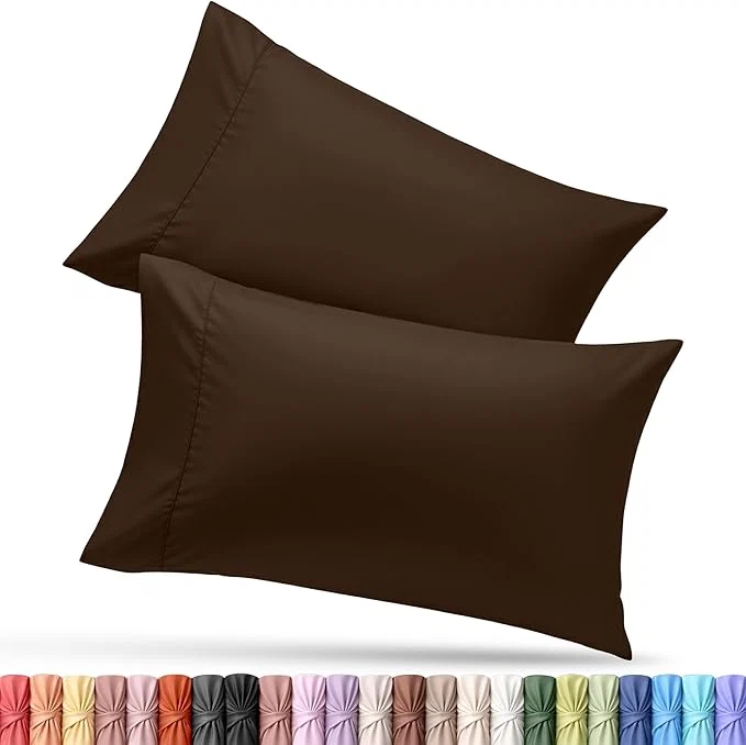 High-Grade Utopia Bedding King Pillow Cases – 2 Pack – Envelope Closure – Soft Brushed Microfiber Fabric – Shrinkage and Fade Resistant Pillow Covers King Size 20 X 40 Inches King Brown Pure