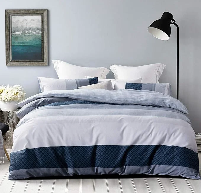 Secure SLEEPBELLA Duvet Cover Queen Set 600 Thread Count Cotton Bedding Set Queen Greekn-lump Premium Material